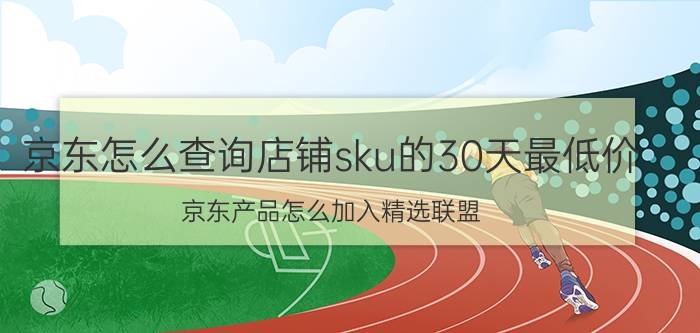 京东怎么查询店铺sku的30天最低价 京东产品怎么加入精选联盟？